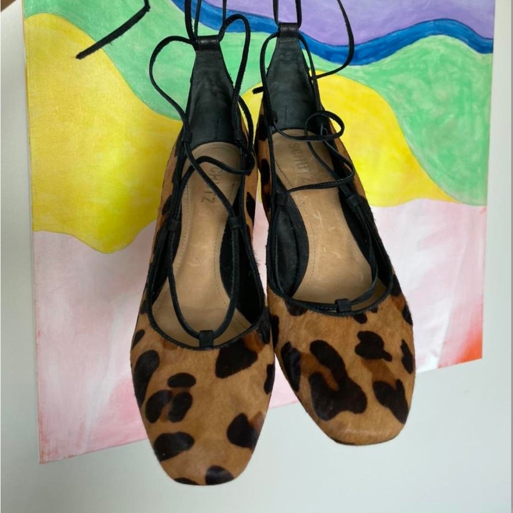 Cheetah lace up kitten heels